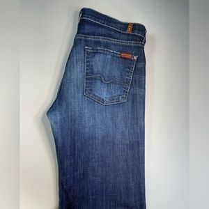 7 For All Mankind Men's Austyn Relaxed Straight Dark Wash Denim Jeans Si…